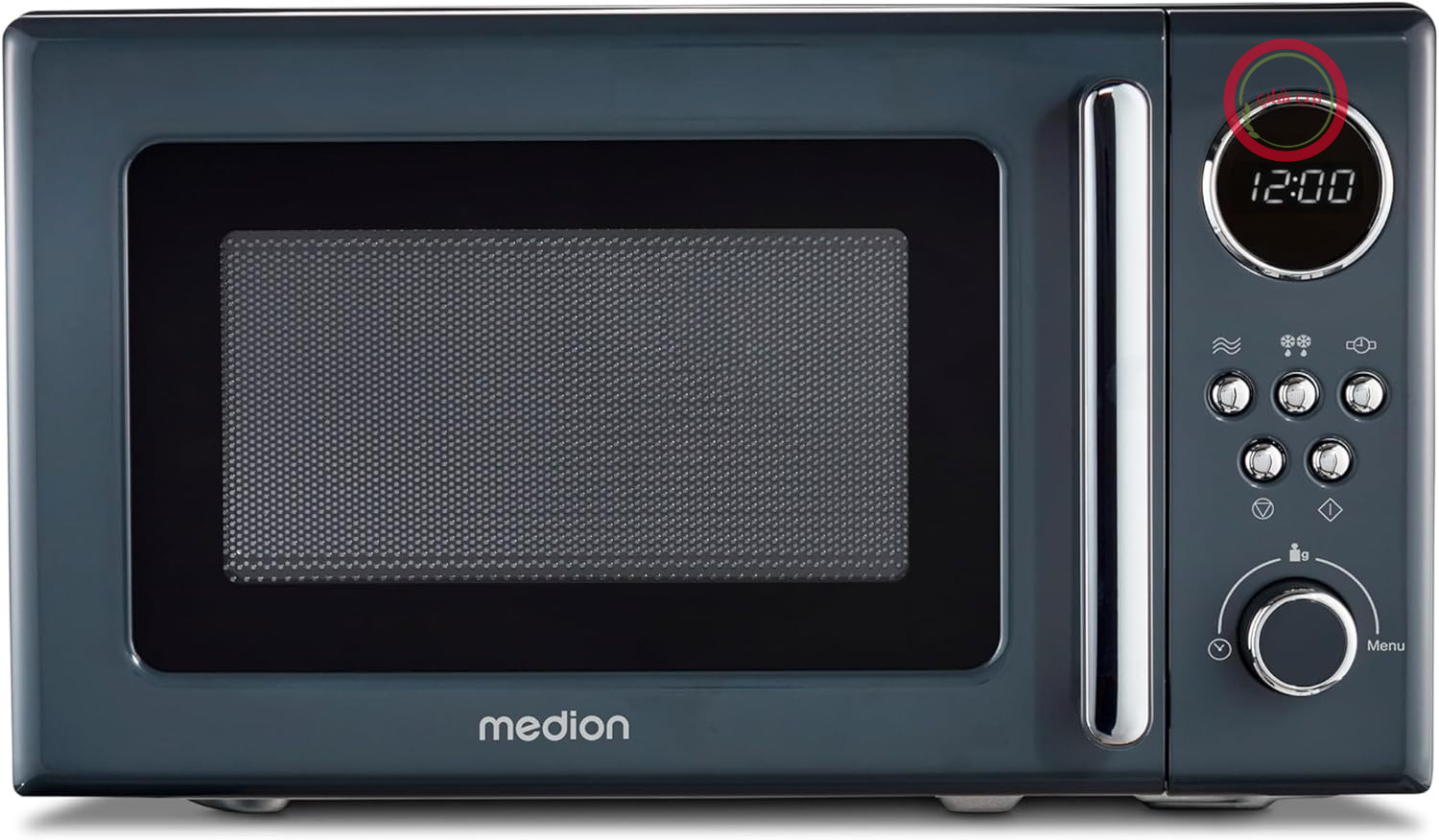 مایکروویو MEDION Retro کوچک (20 لیتر، تقریباً 800 وات، 5 سطح مایکروویو، 8 برنامه خودکار، صفحه نمایش دیجیتال، عملکرد یخ زدایی، جمع و جور، MD15000) خاکستری