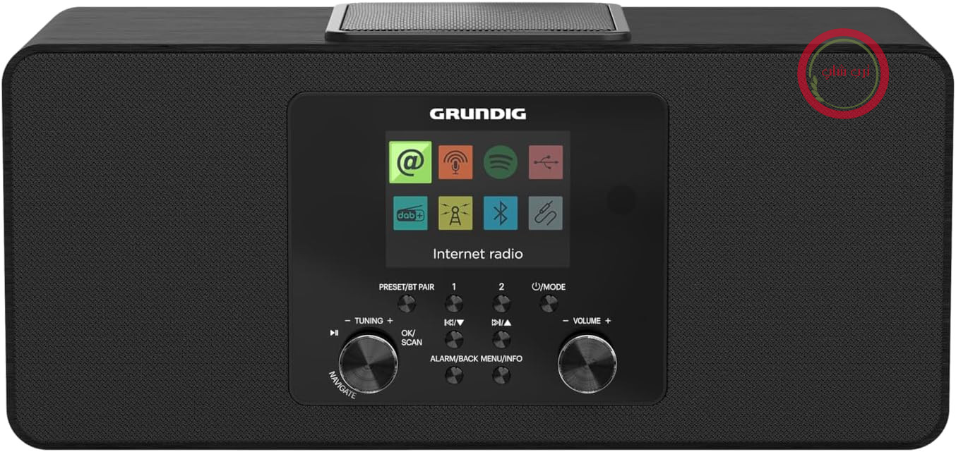 رادیو اینترنتی و دیجیتال Grundig DTR 6100 2.1 DAB+ Web B همه کاره، FM، رادیو 2.1 با ساب ووفر، 28 وات RMS، USB، اتصال Spotify، عملکرد زنگ هشدار، تایمر خواب، صفحه نمایش رنگی، مشکی