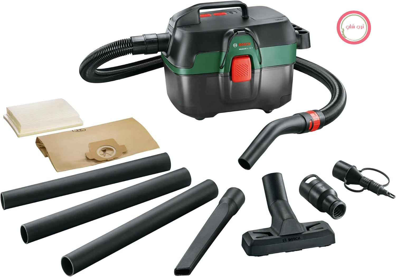 جاروبرقی صنعتی خشک و تر باتری‌دار بوش آلمان Bosch مدل Bosch AdvancedVac 18V - 8 (بدون باتری، سیستم ۱۸ ولت