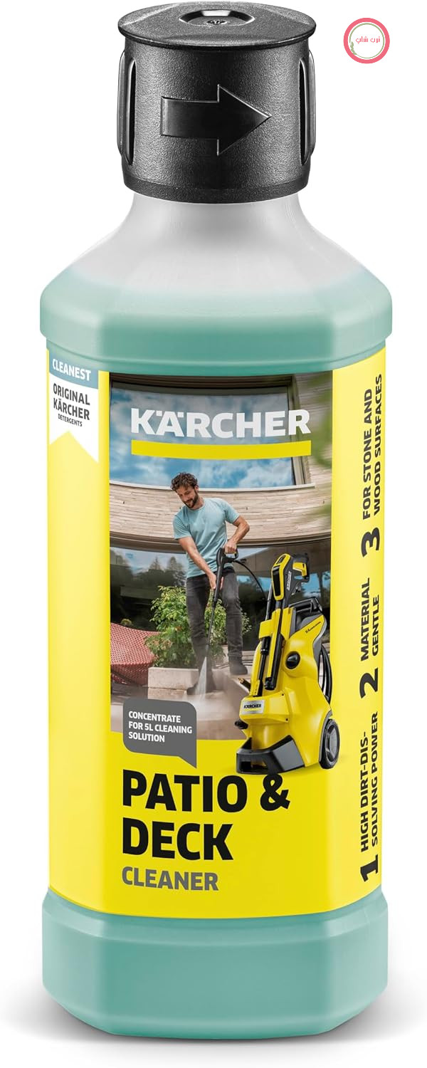 شوینده غلیظ تراس کارشر مدل RM 564، برای تمیز کردن ملایم بالکن‌ها و تراس‌های چوبی و سنگی، ۵۰۰ میلی‌لیتر کنسانتره آن پس از رقیق شدن، ۵ لیتر مایع تمیزکننده تولید می‌کند.
