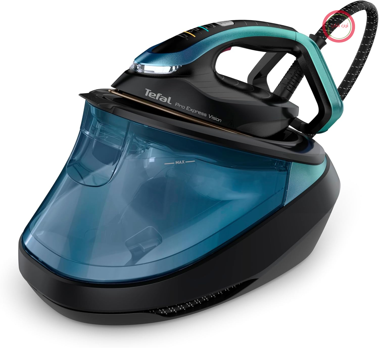 اتو بخار هوشمند تفال مدل GV9822 Pro Express Vision - فشار بخار قدرتمند 9 بار، بخاردهی مداوم 180 گرم در دقیقه، بخاردهی لحظه‌ای 800 گرم در دقیقه، ضد رسوب