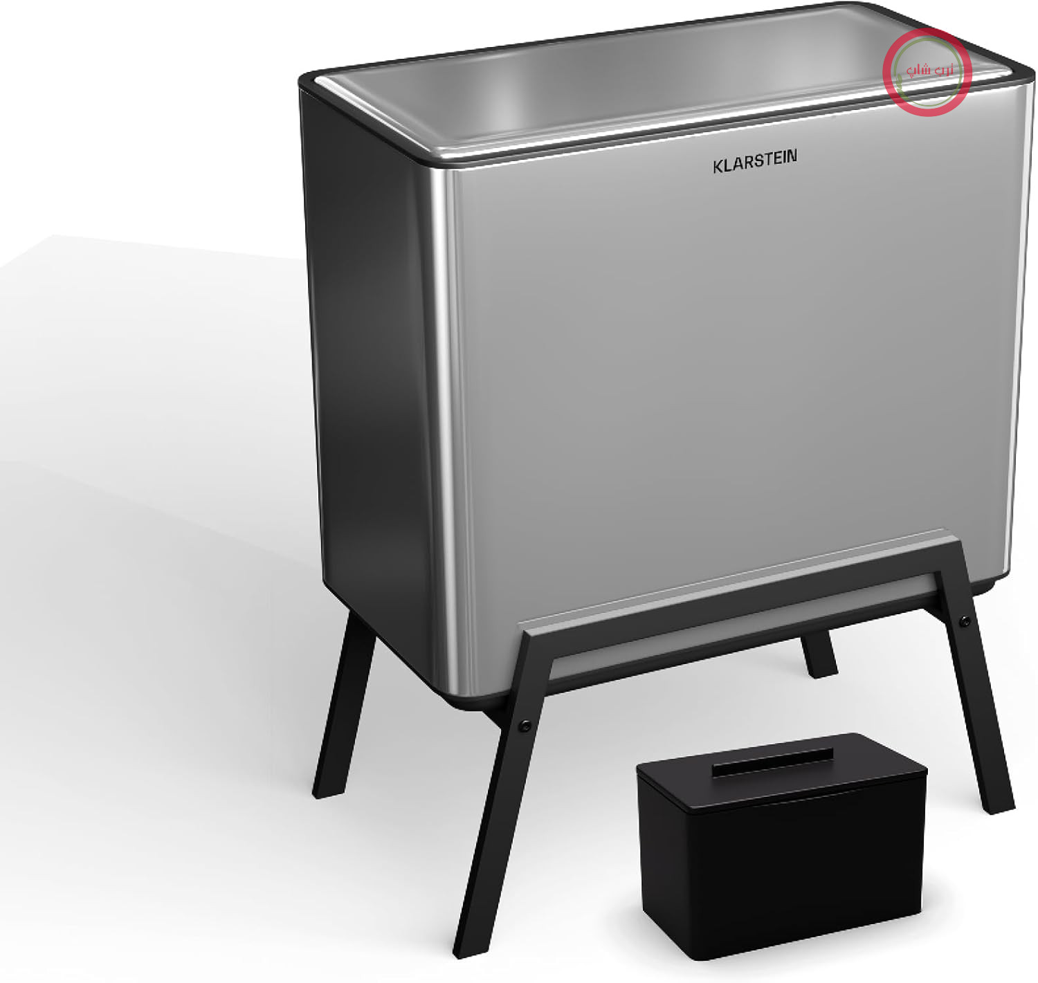 سطل زباله Klarstein Yuma – سطل زباله آشپزخانه ۴۰ لیتری با ۳ محفظه و فیلتر کربن فعال، محفظه استیل ضد زنگ، ظرف کمپوست قابل جابجایی، باز شدن با دکمه فشاری، بدون بو، سیستم جداسازی زباله