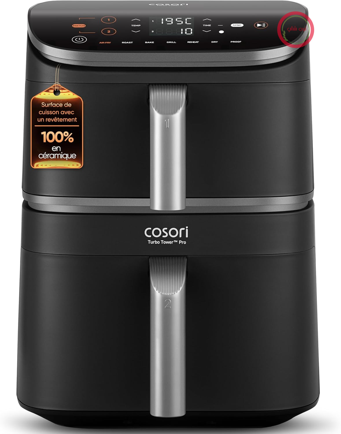 سرخ‌کن دوکاره COSORI مدل Pro، پوشش سرامیکی سالم ۱۰.۸ لیتری، بدون تفلون، فناوری DualBlaze، موتور سریع DC با ۵ سرعت فن، سرخ‌کن هوشمند، توربو تاور پرو کم‌مصرف