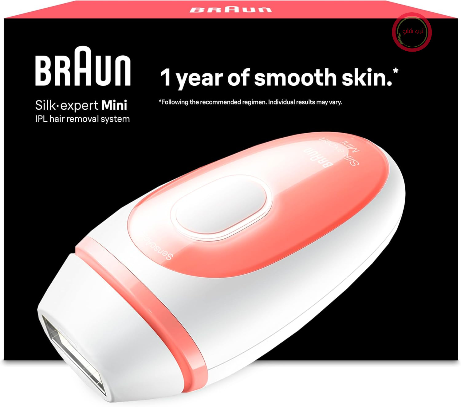 دستگاه حذف موهای زائد Braun IPL مدل Silk·expert Mini، PL1000، سفید/صورتی | لیزر جایگزین برای حذف موهای زائد در منزل، حذف دائمی موهای زائد، اندازه جمع و جور برای سفر، آسان و ایمن