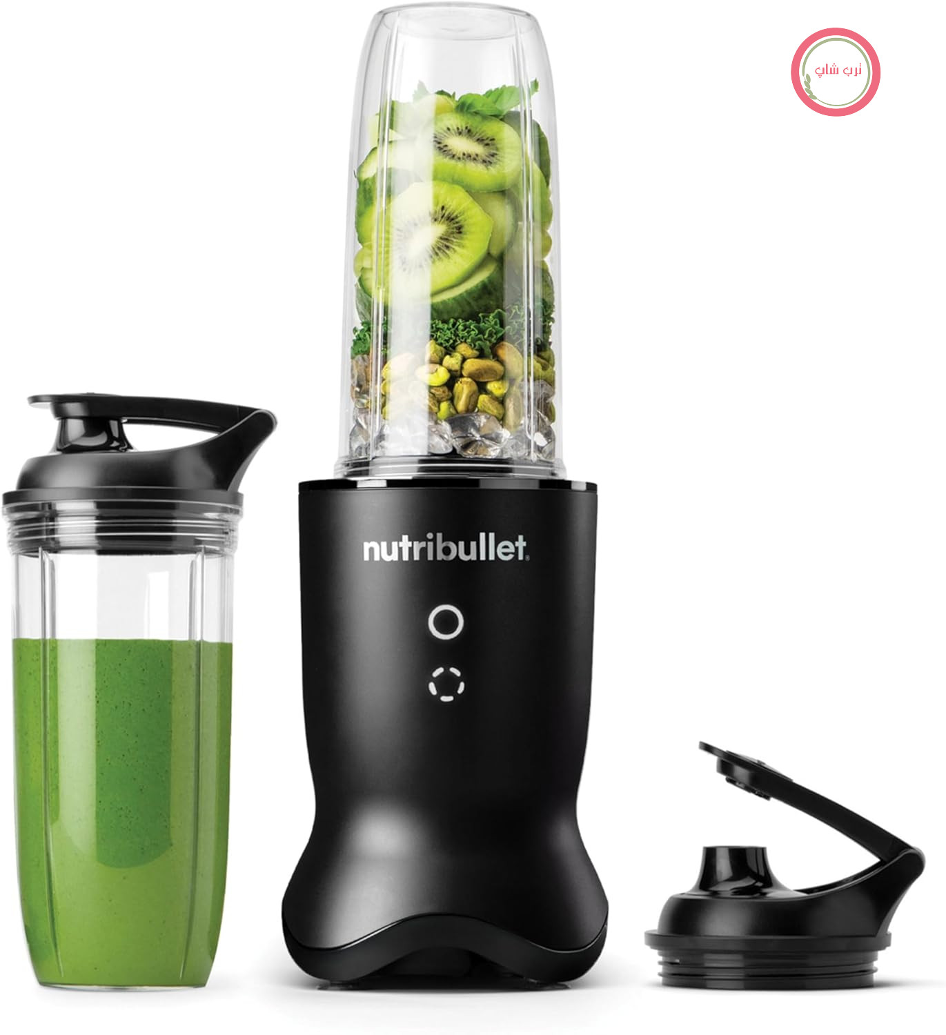 مخلوط کن nutribullet Ultra NB1206MB، با ظرف Tritan، تیغه‌های آسیاب از جنس استیل ضد زنگ، مخلوط کن برقی اسموتی، ظرف‌های 900 و 700 میلی‌لیتری، 2 درب یکبار مصرف، 1200 وات، خاکستری