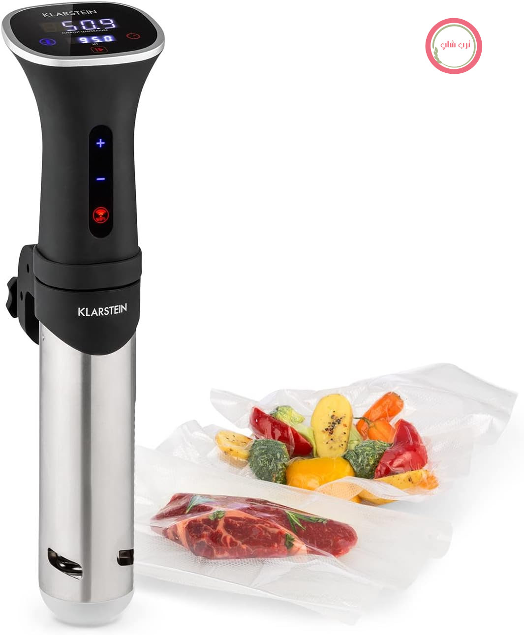 دستگاه پخت در خلاء سوو وید کلارشتاین آلمان Klarstein Sous Vide Stick توان ۱۲۰۰ وات با کنترل اپلیکیشن و نمایشگر لمسی، مشکی