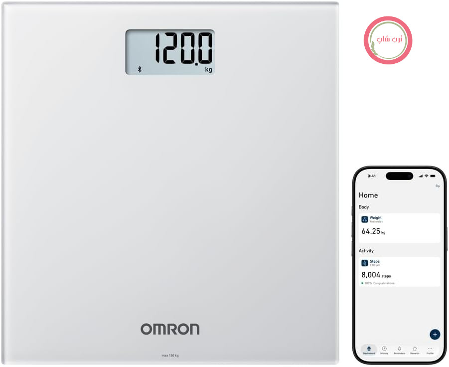 ترازوی دیجیتال حمام امرون ژاپن OMRON HN300T2 Intelli IT با بلوتوث | ترازوی بدن برای وزن و BMI، شامل برنامه تلفن هوشمند OMRON Connect برای پیگیری پیشرفت
