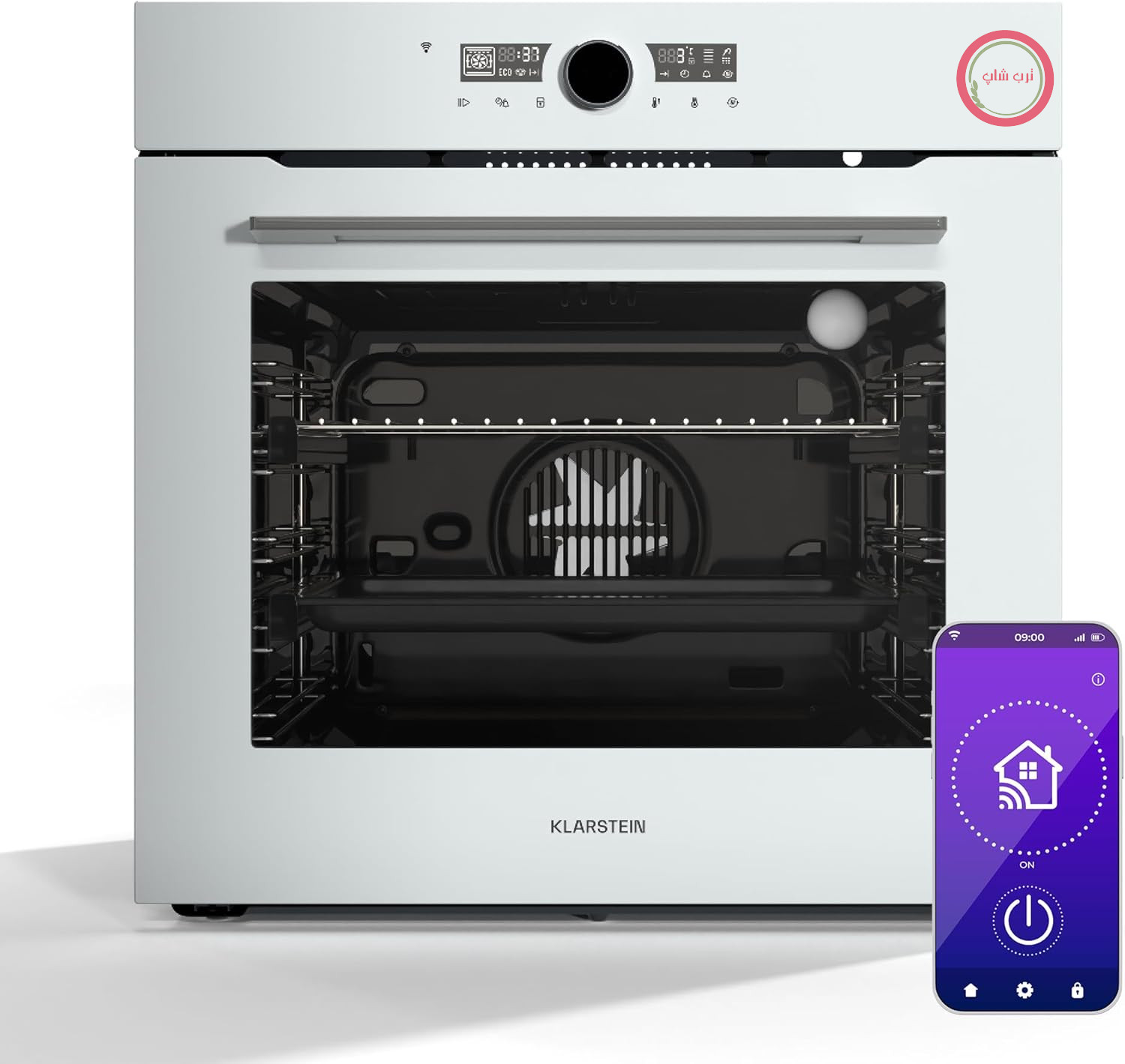 فر توکار هوشمند Klarstein Illuminosa - 73 لیتر، 11 عملکرد، کنترل Wi-Fi، راندمان انرژی A+، درب سه جداره، فر توکار بدون اجاق گاز، کنترل از طریق برنامه، 2800 وات، قفل کودک