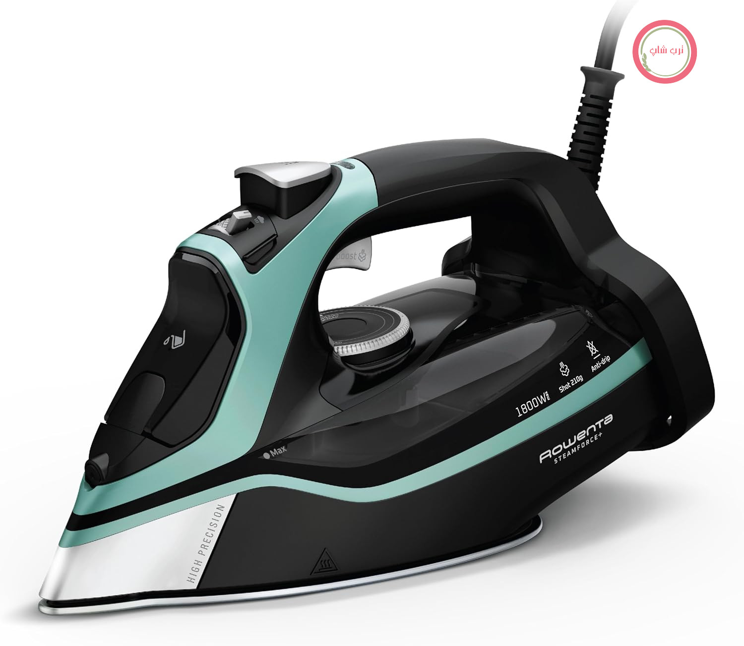 اتو بخار روونتا آلمان Rowenta Steam Force با کفی استیل ضد زنگ، اتو بخار مخصوص لباس، ۴۰۰ سوراخ بخار میکرو، ۱۸۰۰ وات، اتوکشی، بخارشوی پارچه، بخارشوی لباس، صفحه نمایش دیجیتال، نوک دقیق DW9440