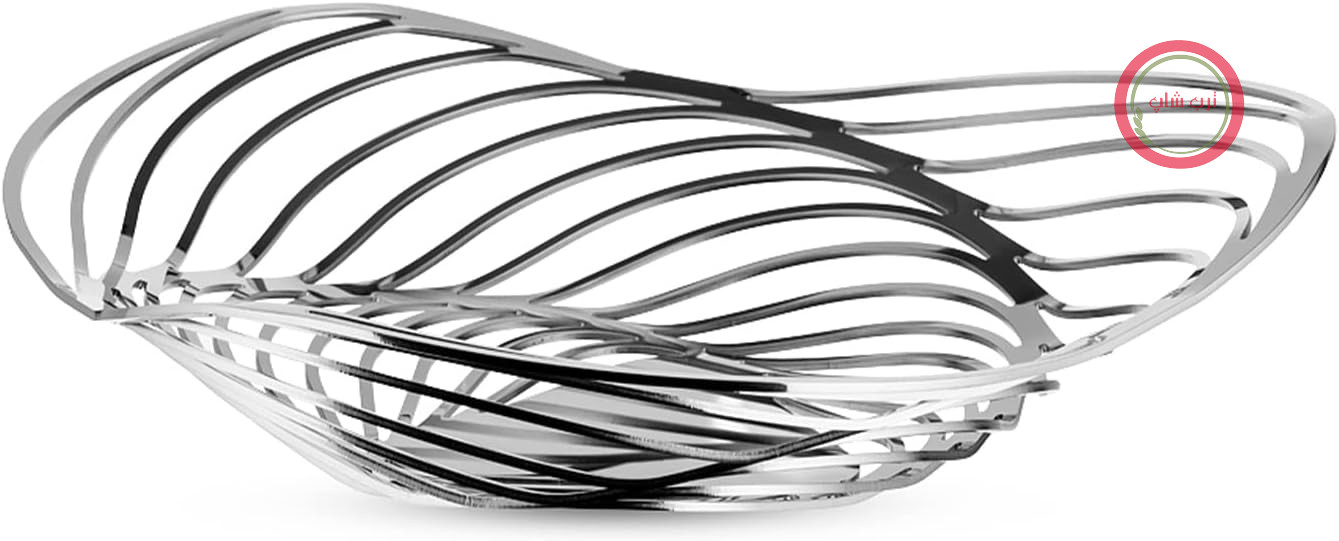 کاسه سبدی Alessi ACO02 Trinity ساخته شده از استیل ضد زنگ 18/10، براق و بسیار براق، قطر 26.0 سانتی متر