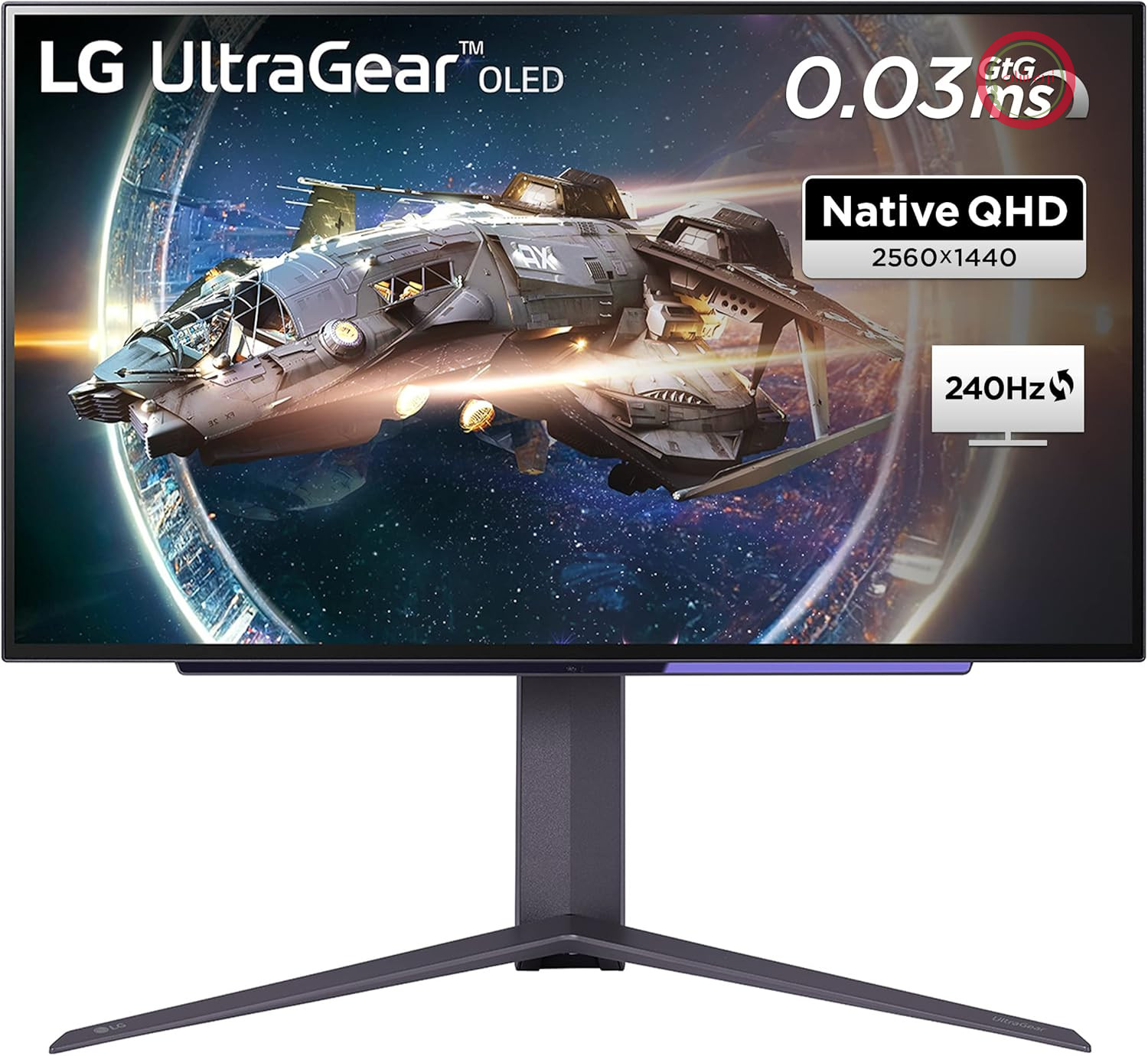 مانیتور بازی Ultragear ال‌جی الکترونیکس مدل 27GR95QE-B، 27 اینچ (67.32 سانتی‌متر)، وضوح WQHD 1440p، 98.5% پوشش DCI-P3، HDR10