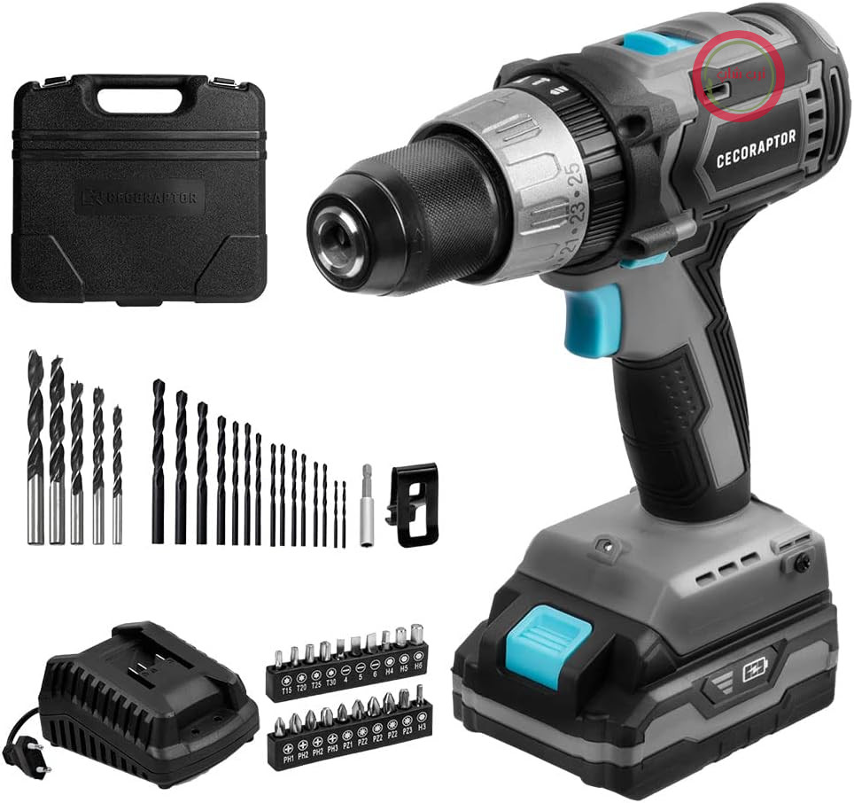 دریل پیچ‌گوشتی شارژی سکوتک اسپانیا Cecotec CecoRaptor Perfect Drill 2020 X - Treme. باتری 20 ولت 2000 میلی‌آمپر