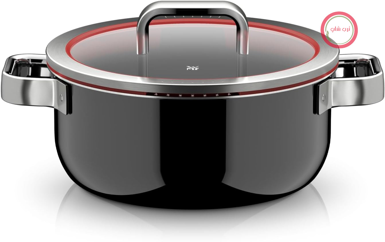 WMF Fusiontec Function Pro، قابلمه کباب با درب، 24 سانتی‌متر، جنس مقاوم در برابر خراش، سازگار با القا، مناسب برای انواع اجاق گاز، ساخت آلمان، مشکی، 0518545290