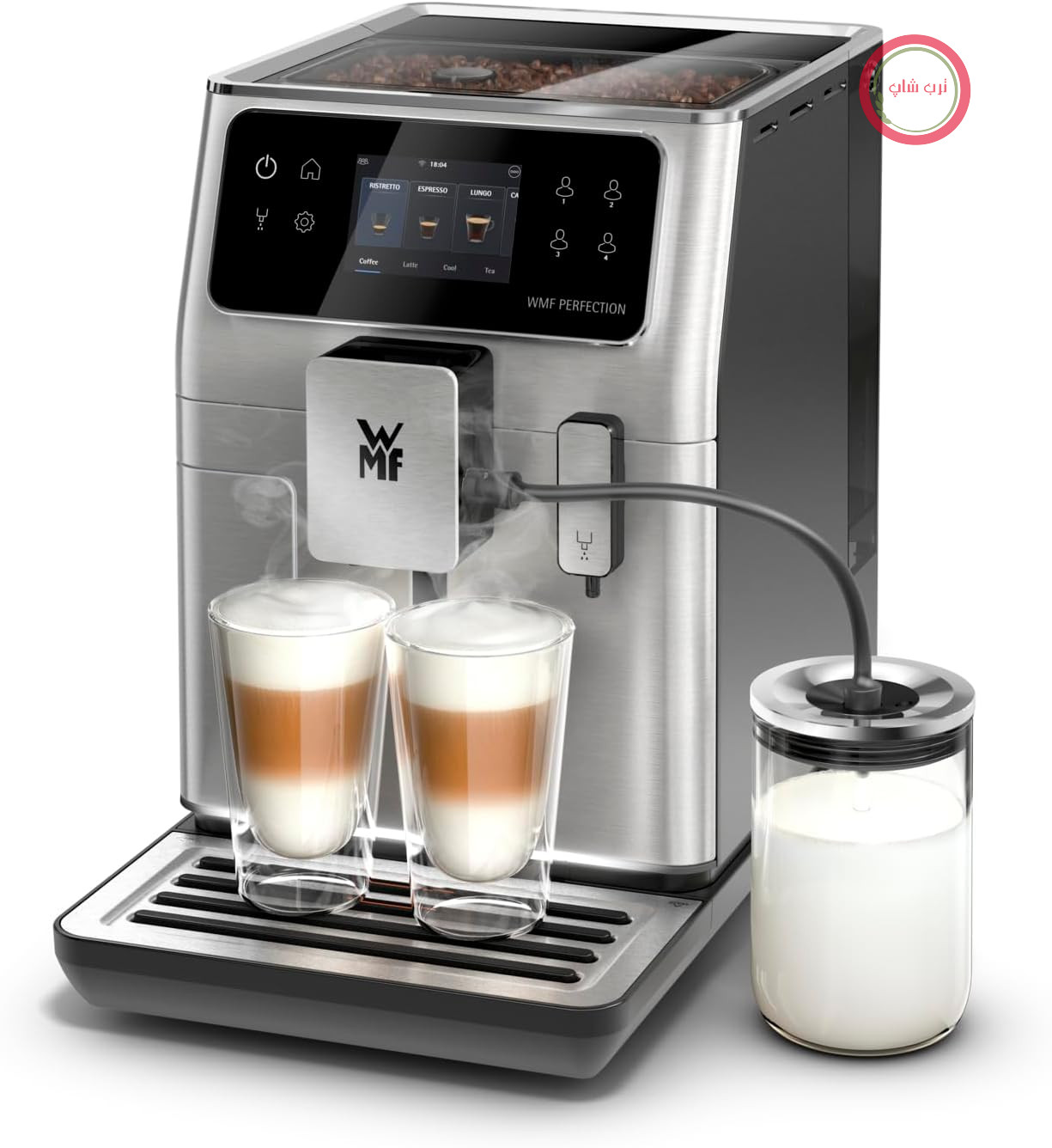 دستگاه قهوه ساز تمام اتوماتیک WMF Perfection 680 با سیستم شیر، ۲۱ نوع نوشیدنی خاص، ترموبلاک دوتایی، آسیاب استیل ضد زنگ، پروفایل کاربری، ظرف شیر ۰.۶ لیتری، وای فای، گواهینامه بهداشت TÜV