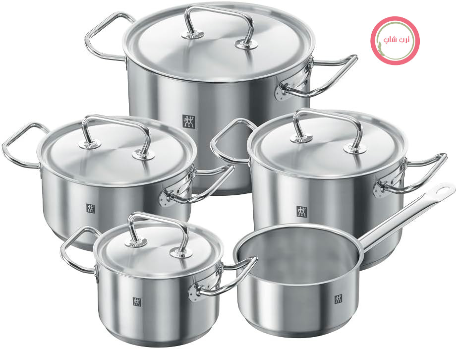 ست قابلمه ZWILLING Twin Classic 5 تکه - با درب، مناسب برای استیل ضد زنگ - بدون روکش - استیل ضد زنگ - نقره‌ای