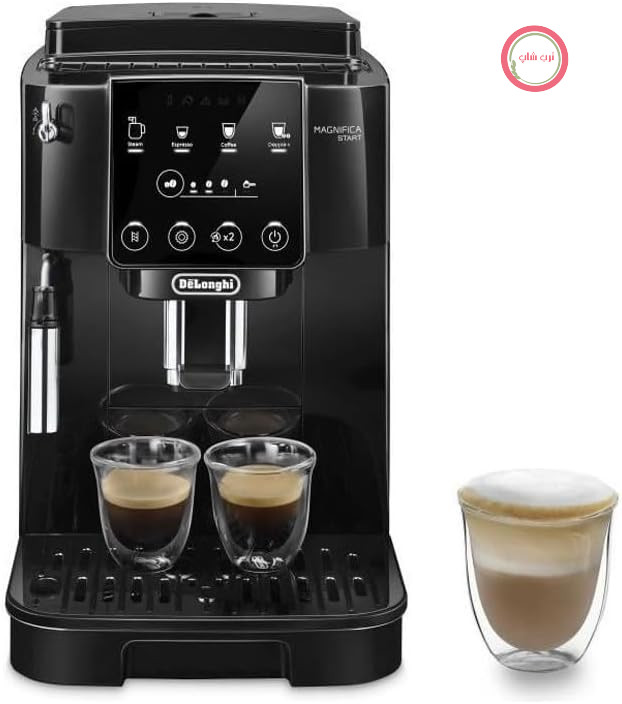 دستگاه قهوه ساز تمام اتوماتیک De'Longhi Magnifica Start ECAM220.21.BG با کف ساز شیر دستی، دستگاه اسپرسوساز از دانه قهوه به فنجان با ۴ دستور پخت تک لمسی، پنل کنترل لمسی نرم، ۱۴۵۰ وات، مشکی/خاکستری