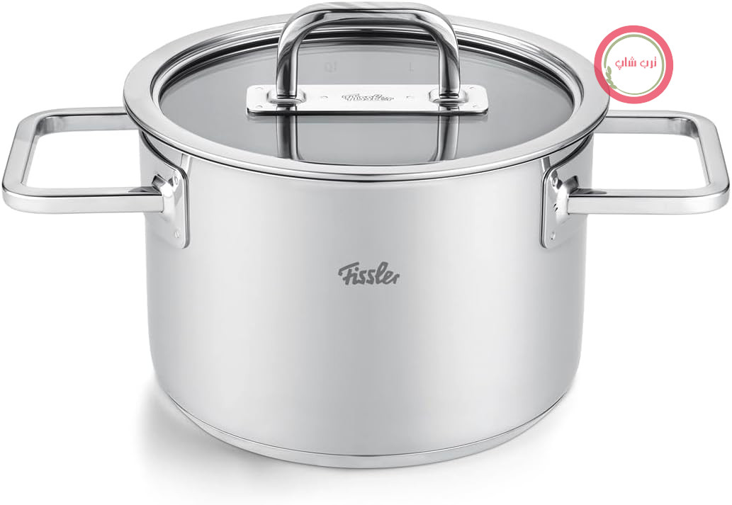 قابلمه/قابلمه Fissler Viseo Pro، سایز 16 سانتی‌متر با درب شیشه‌ای - استیل ضد زنگ، ساخت آلمان، پایه سوپرترمیک، پخت قابل مشاهده، پیمانه اندازه‌گیری، ایده‌آل برای سوپ و سبزیجات، سازگار با القای حرارتی