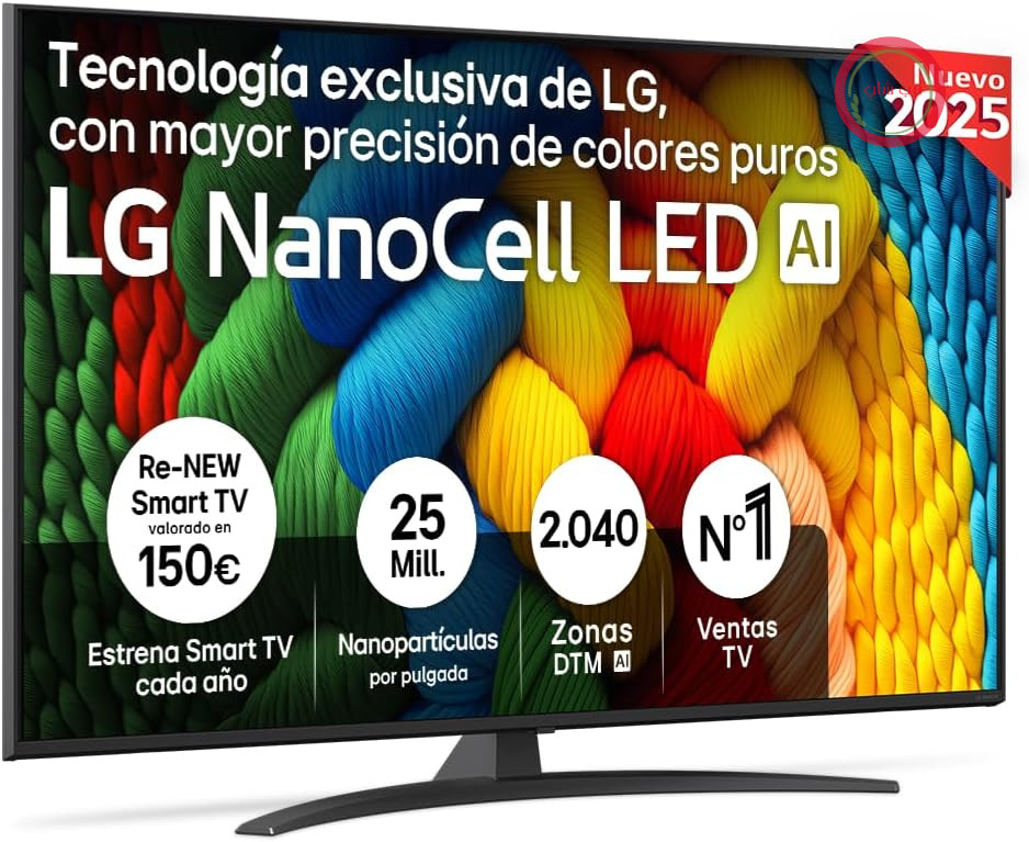 تلویزیون ۵۵ اینچ ال‌جی با هوش مصنوعی NANO81 (2025) و فناوری نانوسل UHD 4K - مدل 55NANO81A6A