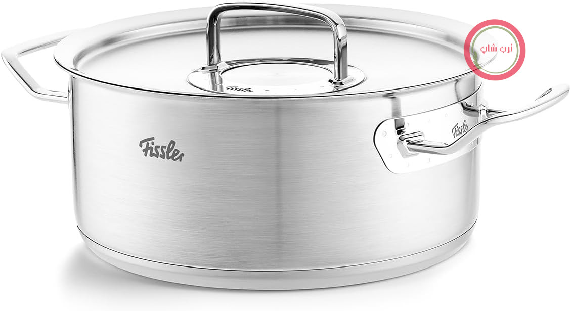 قابلمه پخت و پز/کباب پز Fissler Original-Profi Collection (قطر 24 سانتی متر، 4.6 لیتر) از جنس استیل ضد زنگ، کباب پز با درب فلزی - القایی