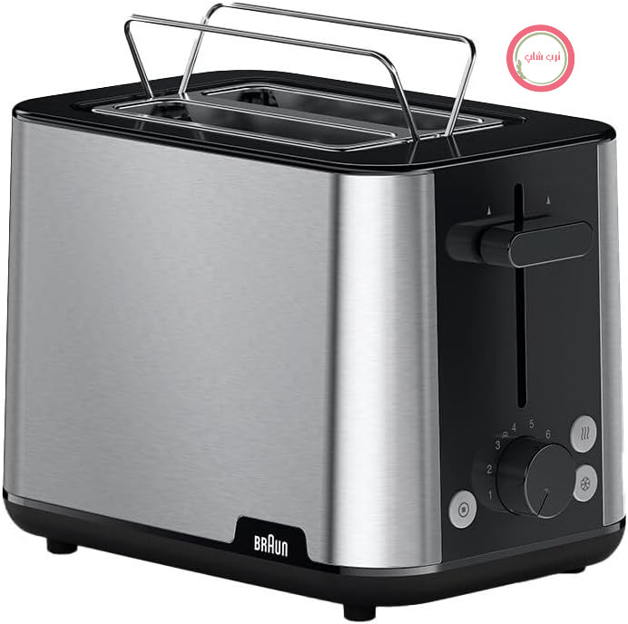 توستر براون PurShine HT1510BK، توستر ۲ اسلاته، ۸ سطح تست، عملکردهای گرم کردن بیش از حد و یخ زدایی، سینی، ۹۰۰ وات، مشکی