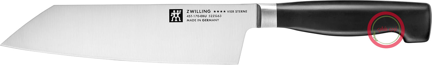 چاقوی آشپزی زولینگ آلمان ZWILLING چهار ستاره - 17 سانتی‌متر - استیل ضد زنگ - دسته پلاستیکی - لبه یخ زده - سیاه - تولید آلمان