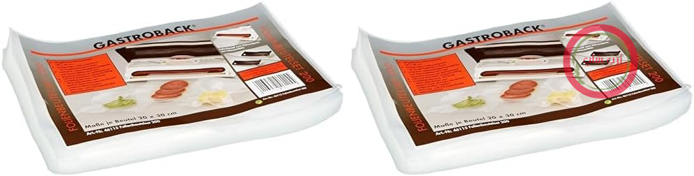 مجموعه کیسه‌های فویل Gastroback 46115؟ 20 x 30 سانتی‌متر برای دستگاه درزگیر وکیوم، بسته 2 عددی
