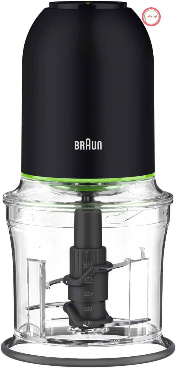 خردکن براون مدل MultiPractic 3 CH3011BK با ۴ تیغه استیل ضد زنگ، قابلیت شستشو با یک فشار، یخ خردکن، قابل شستشو در ماشین ظرفشویی، ۵۰۰ وات، مشکی