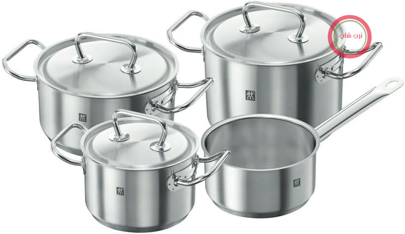 ست قابلمه 4 پارچه زولینگ آلمان ZWILLING Twin Classic با درب، مناسب برای استیل ضد زنگ - بدون روکش - استیل ضد زنگ - نقره‌ای