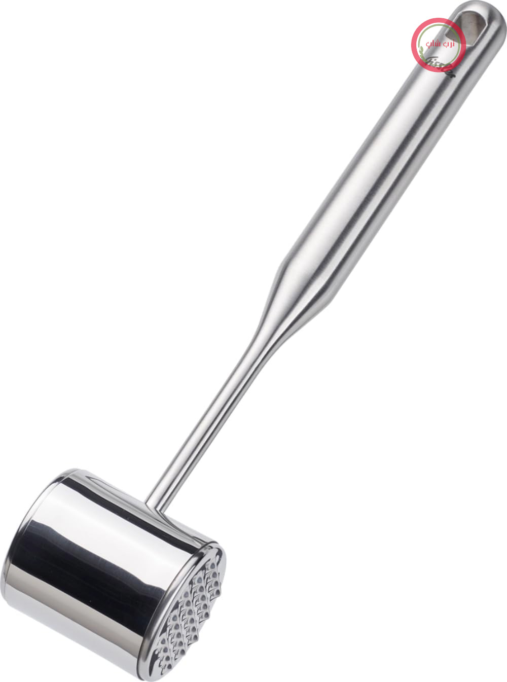 نرم کننده گوشت Fissler Essential/استیل ضد زنگ (28 سانتی متر / 0.4 کیلوگرم) چکش گوشت گرد، نرم کننده شنیتسل، با حلقه آویز، قابل شستشو در ماشین ظرفشویی