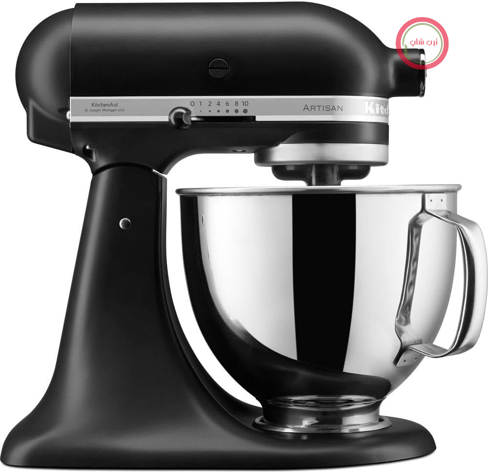KitchenAid ماشین آشپزخانه - هنرپیشه - پردازنده مواد غذایی قابل پرتاب - ماشین خمینی با 3 لوازم جانبی و کاسه از فولاد غیر متداول - 4.8 لیتر - مات سیاه