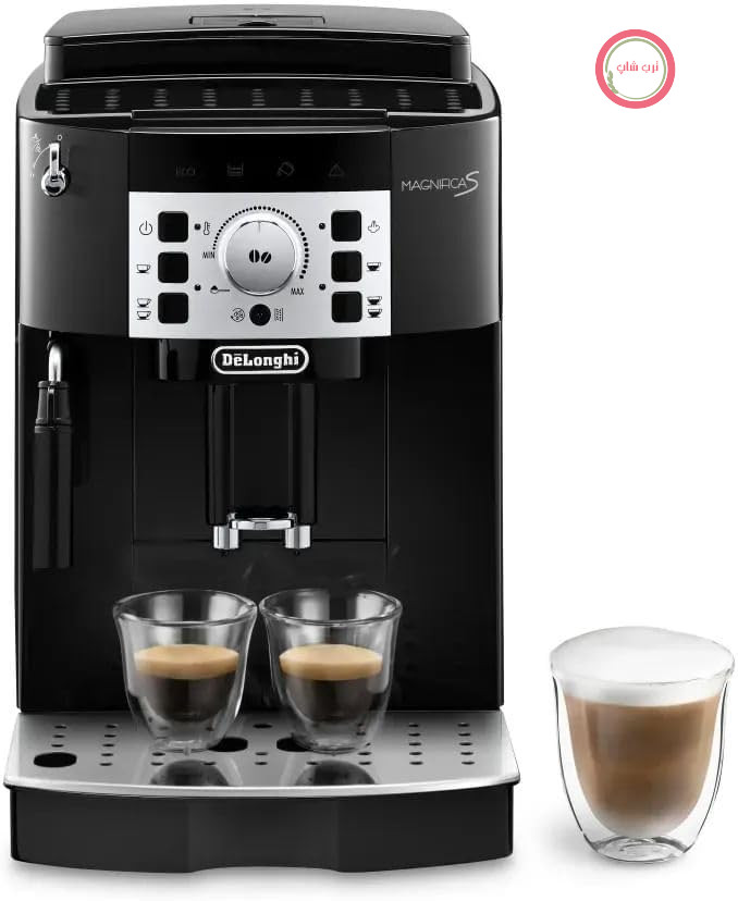 دستگاه قهوه ساز تمام اتوماتیک De'Longhi Magnifica S ECAM22.140.B، قابلیت تبدیل دانه قهوه به فنجان، پنل کنترل کاربرپسند، قابلیت تنظیم عطر و مقدار، کف ساز شیر دستی، دکمه تنظیم 2 فنجان، مشکی
