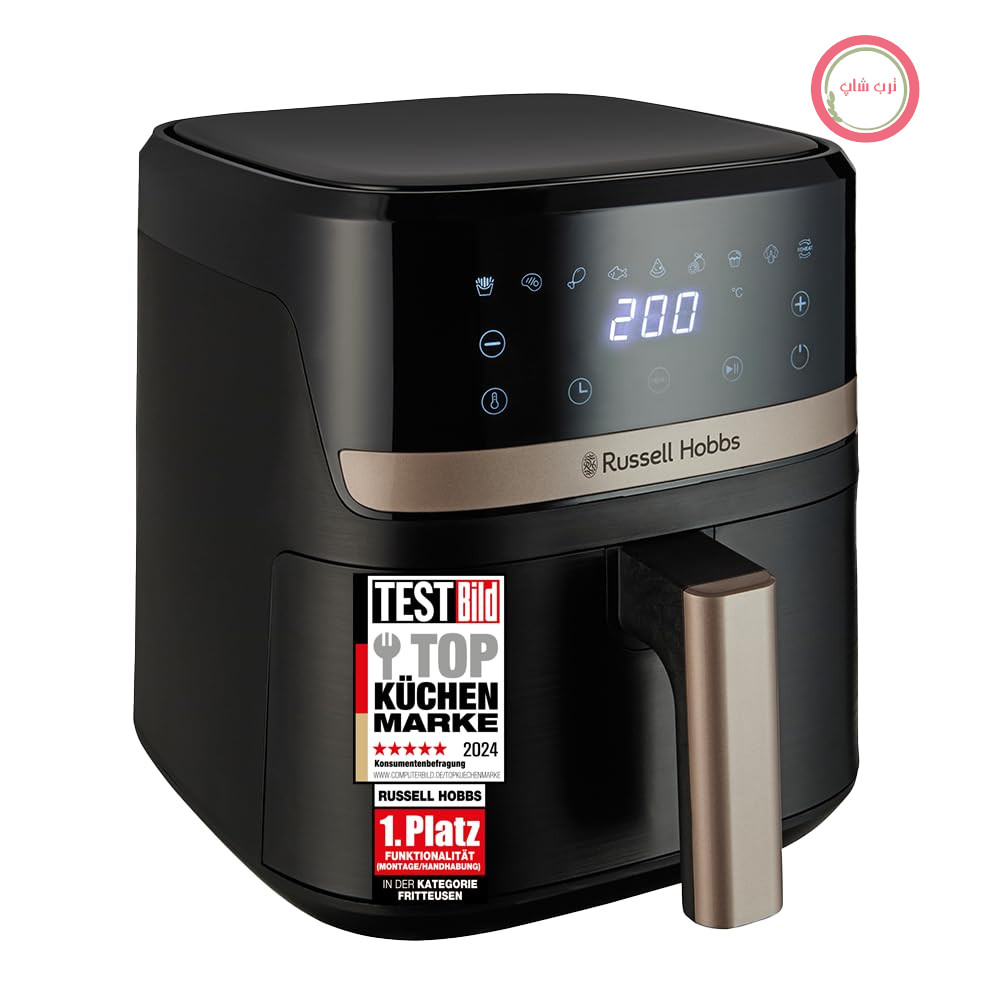 سرخ کن هوای گرم Russell Hobbs SatisFry 27610-56 با حجم 4.3 لیتر، سرخ کن هوای گرم سریع [پوشش بسیار کوچک، بسیار بی صدا، 9 برنامه] قابل شستشو در ماشین ظرفشویی، سرخ کن بدون روغن، صفحه لمسی، کباب کردن، پخت، برشته کردن و غیره