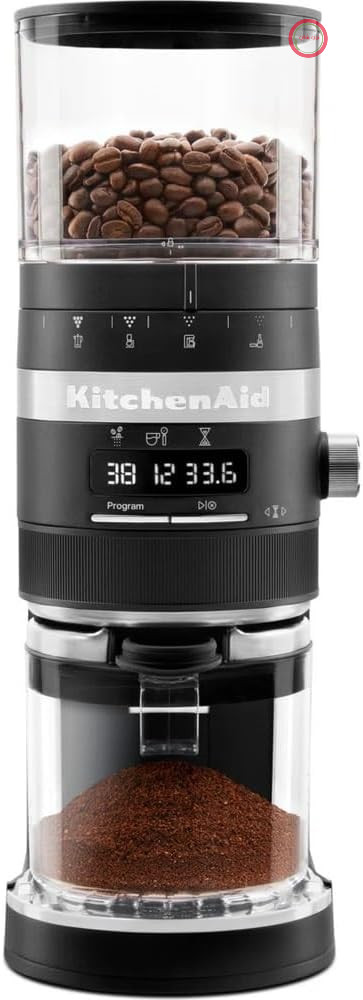 دستگاه آسیاب قهوه KitchenAid مدل ARTISAN 5KCG8433 - رنگ مات مشکی - از قهوه فرانسه تا اسپرسو، مدل 5KCG8433EBM