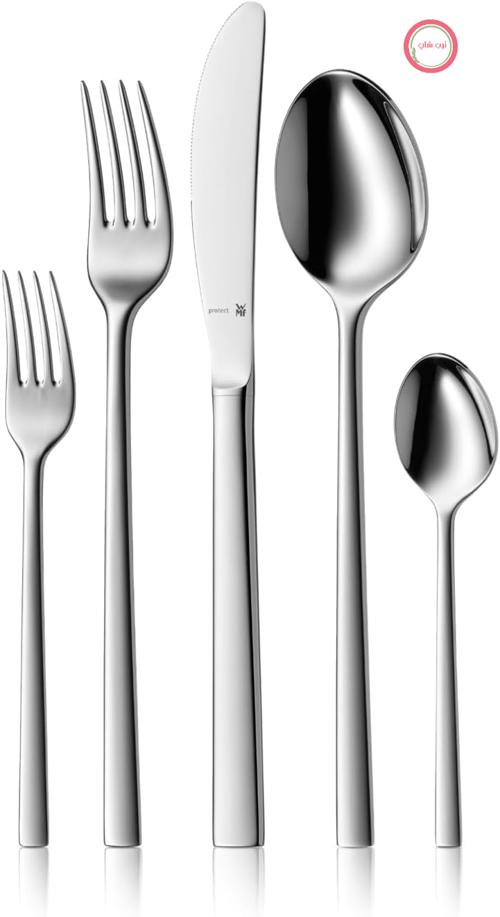 سرویس کارد و چنگال استیل ضد زنگ WMF Sonic برای 6 نفر، سرویس کارد و چنگال 30 پارچه، چاقوی دسته توخالی، Cromargan Protect جلا داده شده، مقاوم در برابر خراش، قابل شستشو در ماشین ظرفشویی