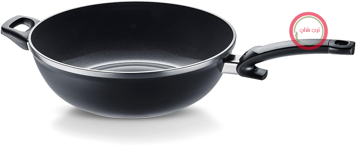 ماهیتابه سرامیکی بزرگ فیسلر مدل Ceratal Orbit مشکی/آلومینیومی (قطر ۳۲ سانتی‌متر، ۶ لیتر)، روکش نچسب، لبه بلند، ساخت آلمان - القایی