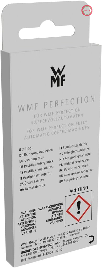 قرص‌های تمیزکننده WMF Perfection، بسته ۸ عددی، تمیزکننده عمیق، طعم بی‌نظیر، محافظت طولانی‌مدت، مخصوص دستگاه‌های قهوه‌ساز تمام اتوماتیک سری WMF 800L
