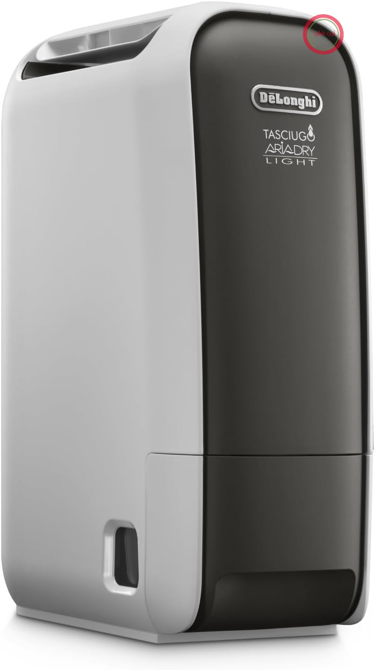 رطوبت‌گیر قابل حمل De’Longhi Tasciugo AriaDry Light - فناوری زئولیت، یونیزه‌کننده، استخراج رطوبت ۶ لیتر در روز، خشک‌کن لباس، ضد کپک، عملکرد چرخشی، تایمر، خاکستری (DNS65)