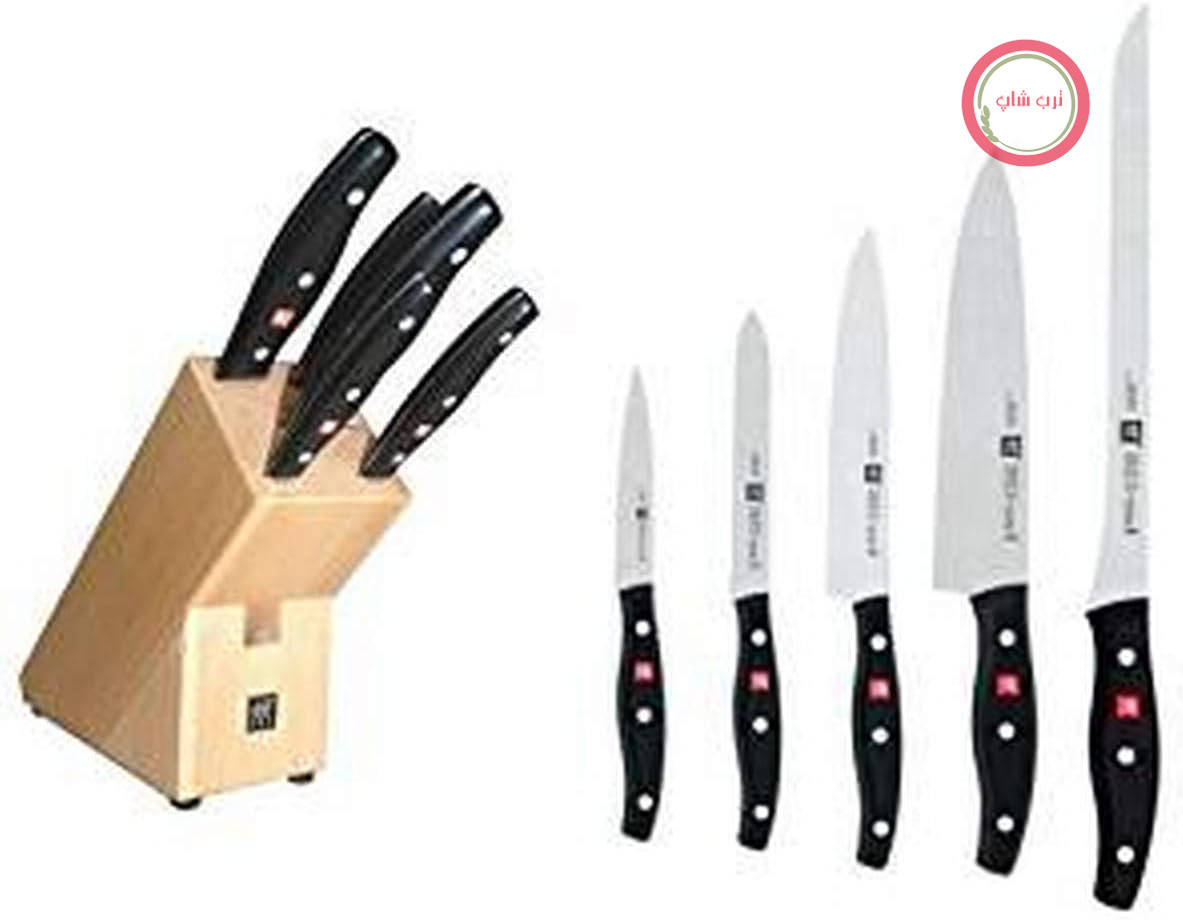 ست آشپزخانه با 5 عدد چاقو - برند Zwilling Twin Pollux - دارای تیغه Friodur با قابلیت سرد کردن - ساخته شده از استیل ضد زنگ