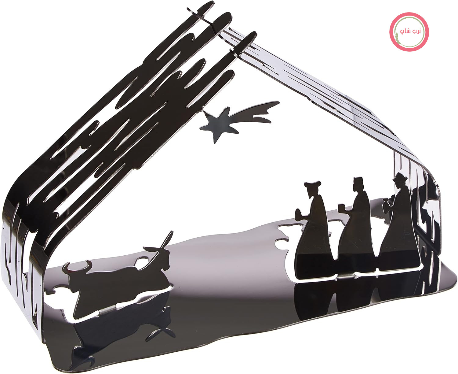 صحنه تولد مسیح از گهواره پوست درخت Alessi BM09، استیل ضد زنگ 18/10، استیل طلایی