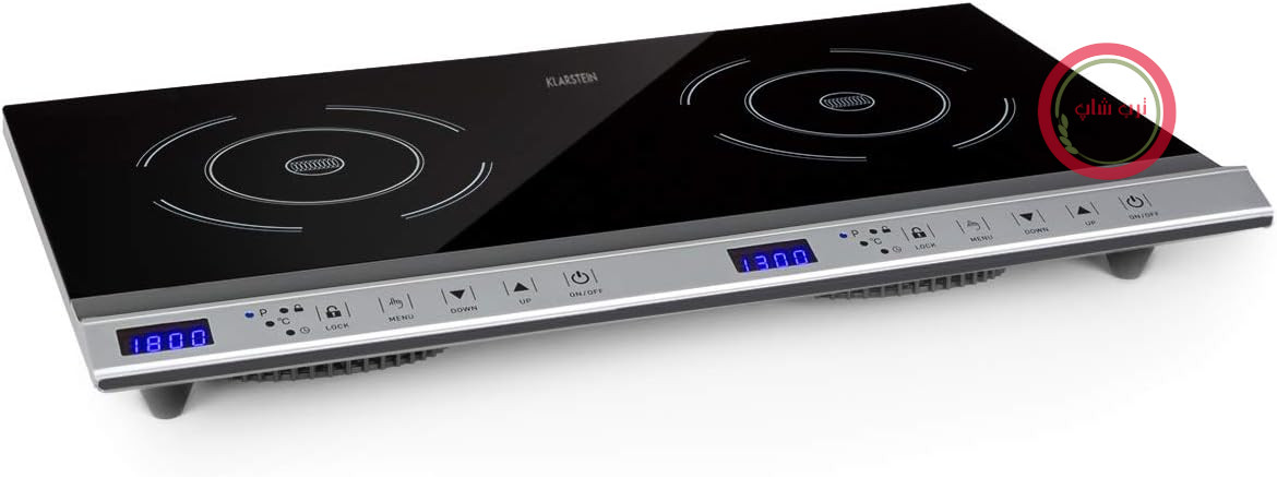 اجاق گاز رومیزی قابل حمل Klarstein Cucinata، اجاق القایی دوتایی، 3100 وات، کنترل لمسی، سنسور تابه، تایمر خاموش شدن خودکار، 10 سطح قدرت، محافظت در برابر گرمای بیش از حد، قفل کودک، سرامیک شیشه ای، نقره ای