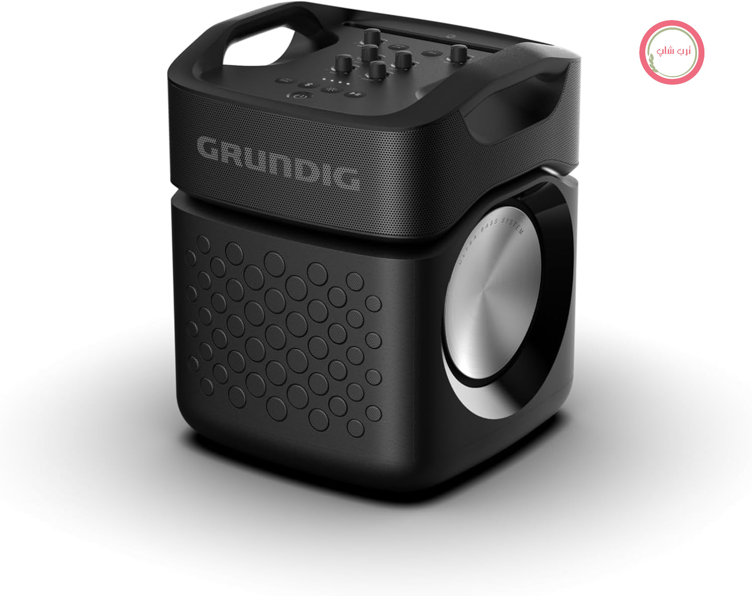 بلندگوی بلوتوث Grundig Party Hit Max، ساندباکس، ۱۶۰ وات، بلوتوث ۵.۳، برد تا ۱۰ متر، جلوه‌های نوری RGB، عمر باتری تا ۱۲ ساعت، قابلیت پاوربانک، ضد آب با استاندارد IPX4، مشکی