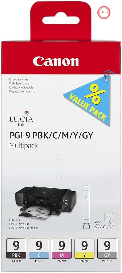 کارتریج جوهر اصلی کانن PGI 9.5 بسته چند عددی PBK/C/M/Y/GY برای چاپگرهای Pixma PRO9500 PRO9500MarkII