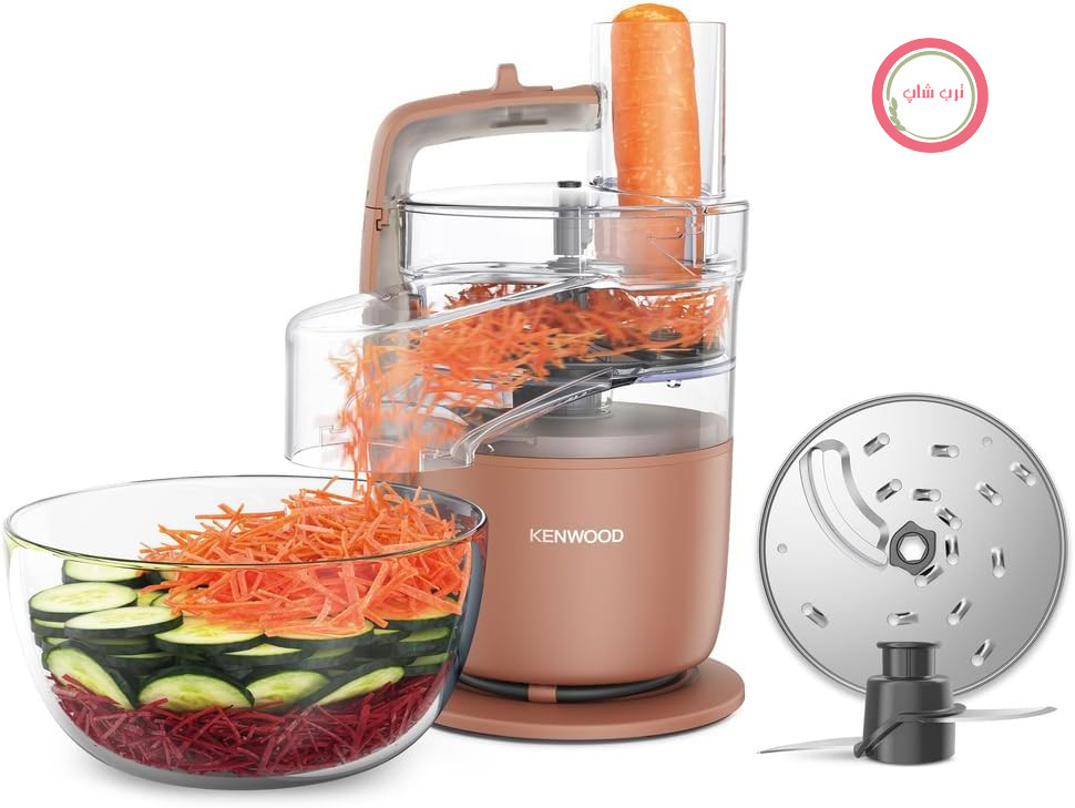 غذاساز کنوود MultiPro Go FDP22.130RD، خردکن، برش‌دهنده، رنده‌کننده، تبدیل به پوره و ورز دادن، سرویس سریع ۳۶۰ درجه، کاسه ۱.۳ لیتری، تیغه‌های ورز دهنده، دیسک ۴ میلی‌متری، ۶۵۰ وات، قرمز سفالی