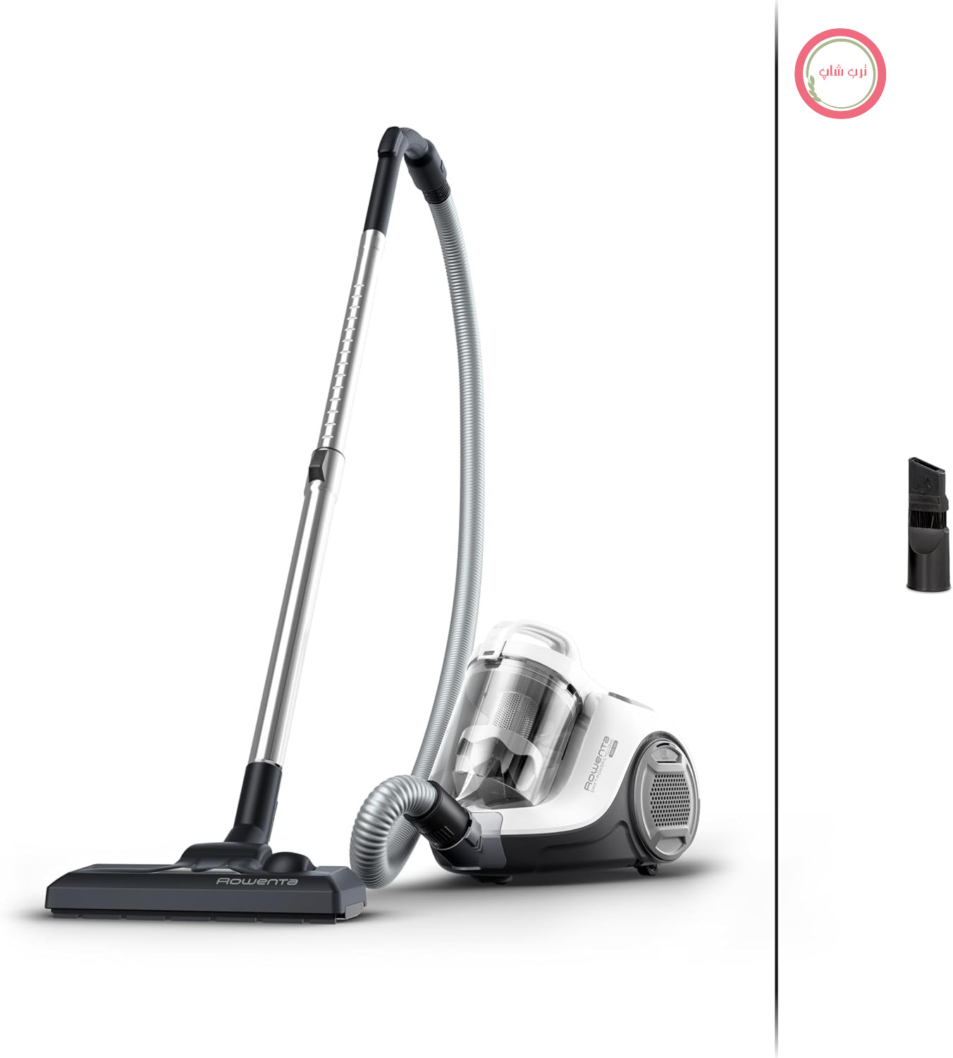 جارو برقی بدون کیسه روونتا آلمان Rowenta Swift Power Cyclonic – مکش قدرتمند ۹۰۰ وات، جمع و جور و سبک، مخزن گرد و غبار ۱.۲ لیتری، عملکرد بی‌صدا ۷۷ دسی‌بل، شعاع عملکرد ۷.۶ متر، جاروبرقی بدون کیسه برای سطوح سخت و فرش