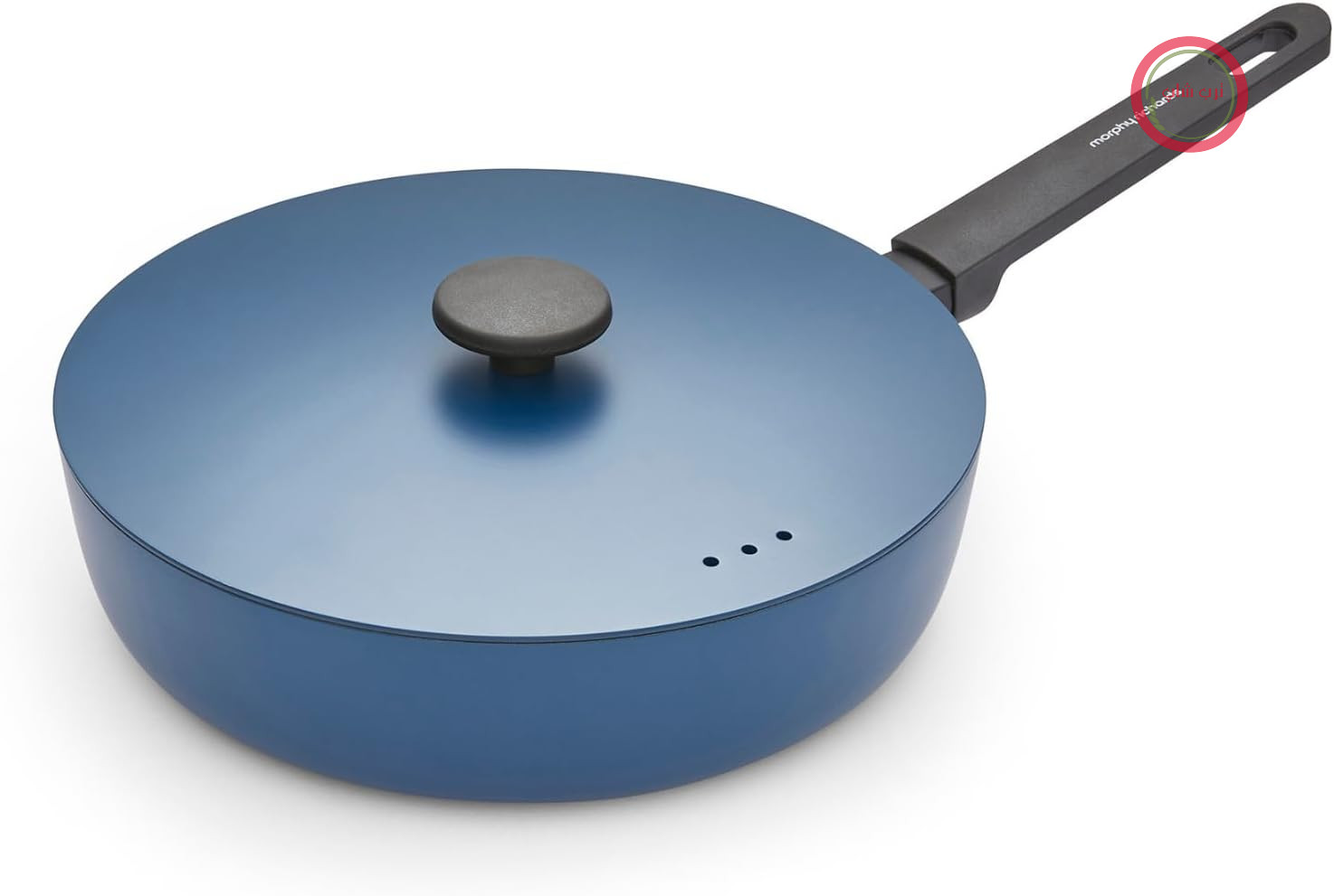 ماهیتابه مورفی ریچاردز انگلستان Morphy Richards آلومینیوم فورج شده، 28 سانتی‌متر، پوشش سرامیکی نچسب، دسته‌های نرم، مناسب برای فر تا دمای 180 درجه سانتیگراد، مناسب برای انواع اجاق گاز، آبی، 852502