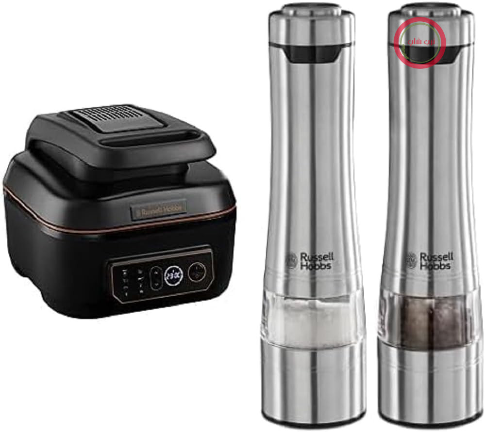 مجموعه بسته: سرخ‌کن چندکاره Russell Hobbs XL 5.5L [سرخ‌کن و گریل و پلوپز چندکاره] SatisFry 26520-56 و آسیاب نمک و فلفل برقی Russell Hobbs [بسته ۲ عددی] 23460-56