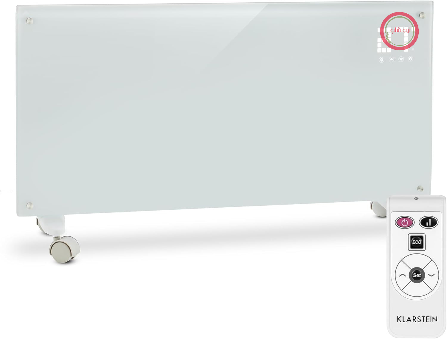بخاری برقی Klarstein، بخاری کانوکتور با چرخ، بخاری برقی قابل حمل، کم مصرف، بخاری برقی باریک و بی صدا، رادیاتور برقی ایستاده با ترموستات، 2000 وات