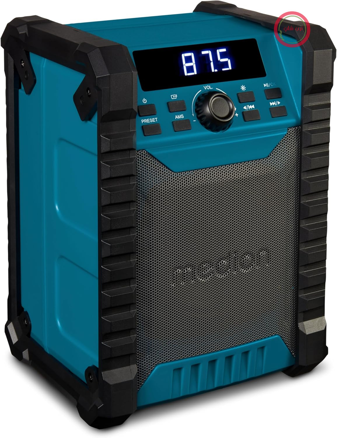 رادیو کارگاه ساختمانی MEDION E65895 با باتری (بدنه محکم، دسته حمل، بلوتوث، ضد آب (IP54)، رادیو FM، AUX) سبز