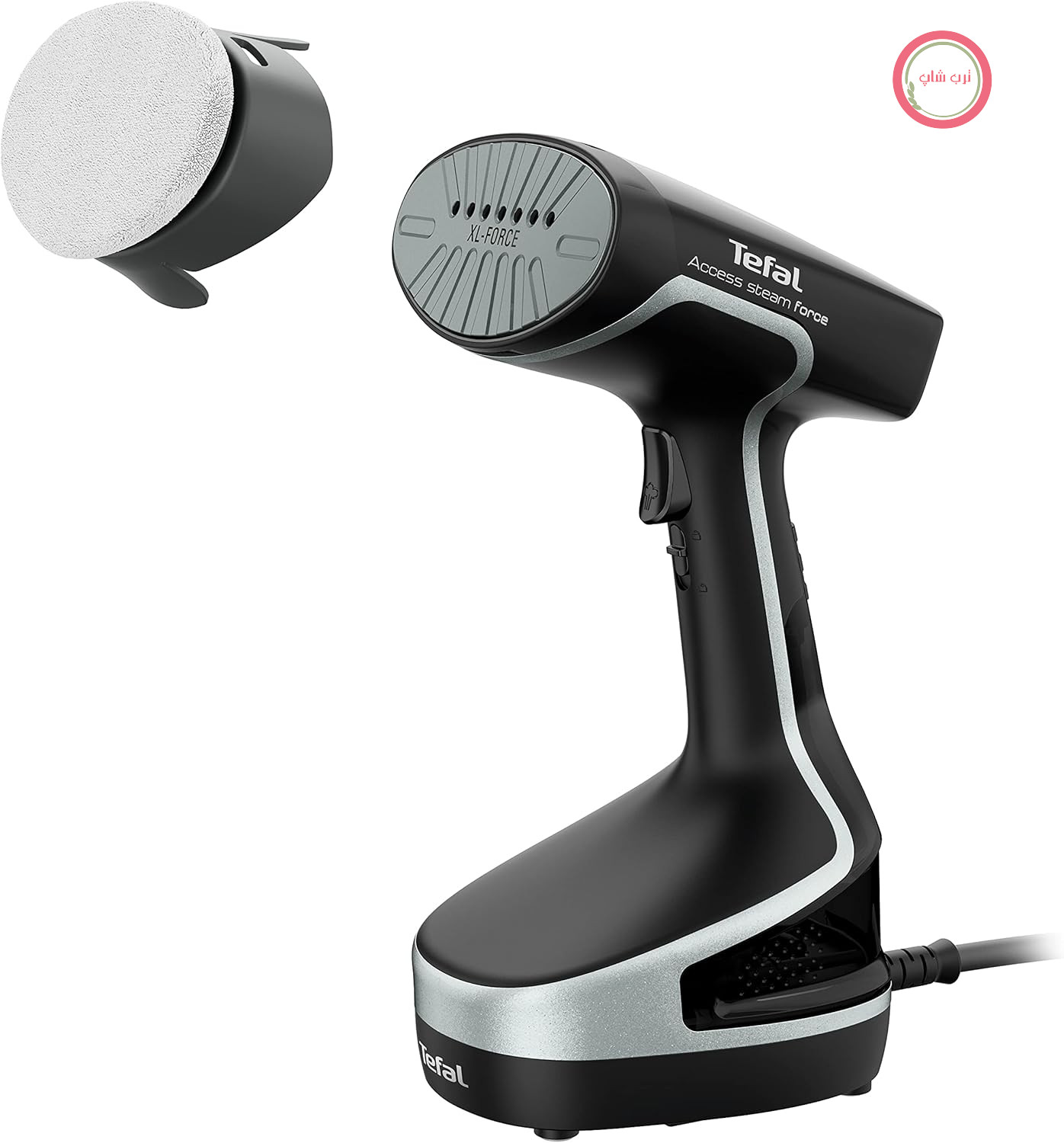 اتو بخارگر تفال  Tefal Access Steam Force، بخارشوی لباس 2000 وات، مخزن آب 190 میلی لیتر، تنها در 25 ثانیه گرم و آماده استفاده می‌شود، قدرت بخار میکروب‌کش، بخارشوی، مشکی/نقره‌ای، DT8250