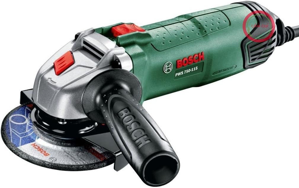 سنگ فرز خانگی و باغی بوش آلمان Bosch مدل PWS 750–115 (750 وات، قطر دیسک: 115 میلی‌متر، در جعبه)